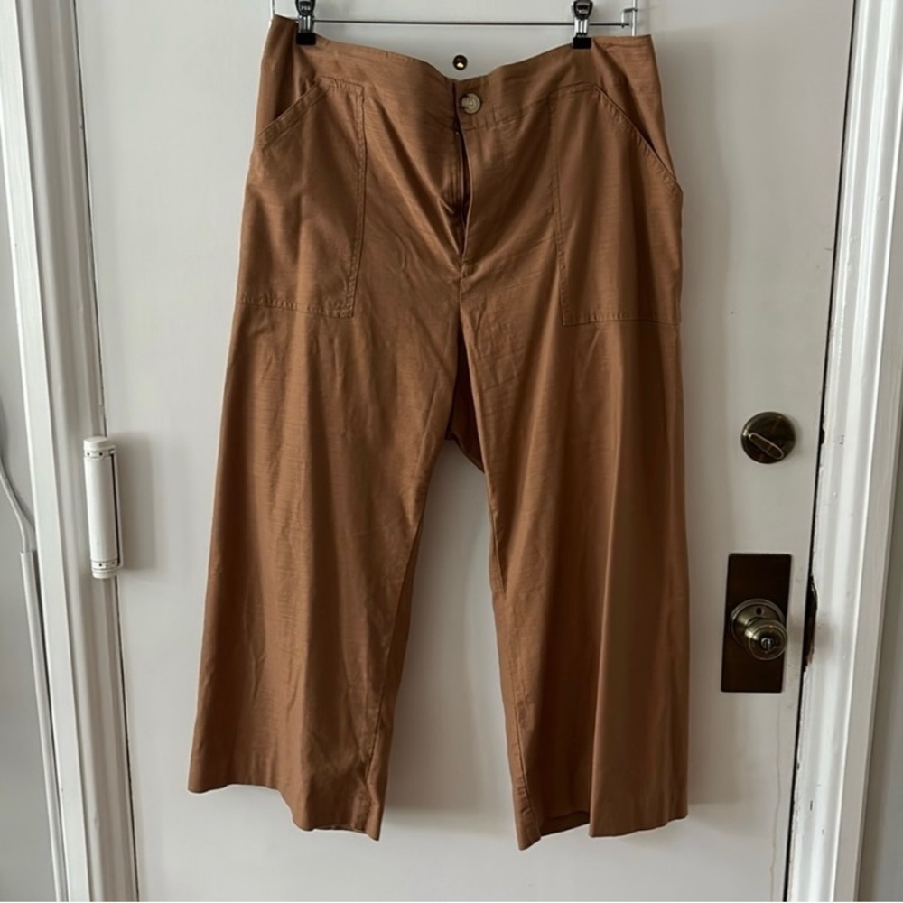 The Colette Cropped Wide-Leg Linen Pants by Maeve
